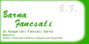 barna fancsali business card